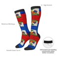 thumbnail image 5 of Women's Knee High Socks Haitian Flag Thermal Soft Knee Long Socks, 5 of 7