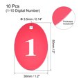 thumbnail image 2 of Uxcell Metal Number Tags Key Tag with Ring, 1-10 Numbered Oval 50x30mm/2x1.2inch Red for Coding, Decoration,10pcs, 2 of 5