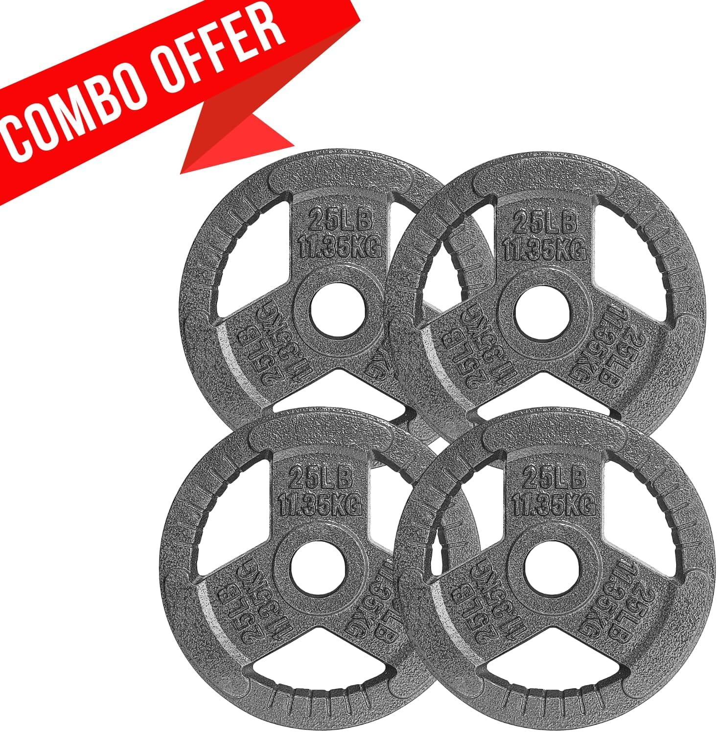 Yes4All Olympic Plates, Cast Iron, 100 lb, 4 Count