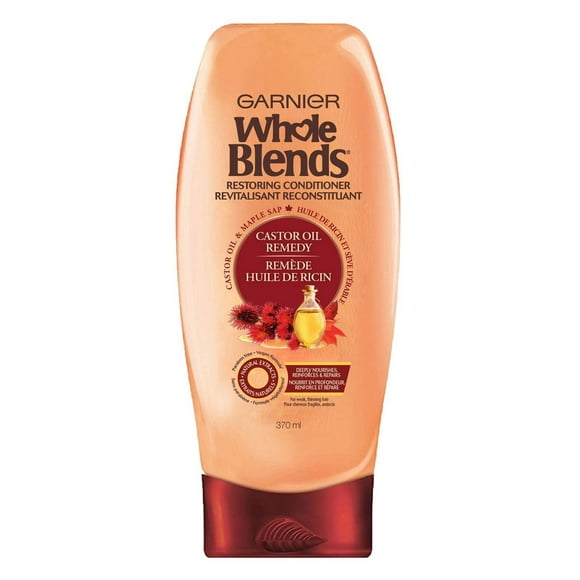 Garnier Whole Blends Revitalisant Remède Huile de Ricin, 370 mL Revitalisant réparateur pour cheveux fragiles.