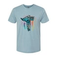 thumbnail image 2 of Wild Bobby, US Flag Philippians 4:13 I Can Do All Things Through Christ, Inspirational Christian, Men Premium Tri Blend Tee, Denim, X-Large, 2 of 5