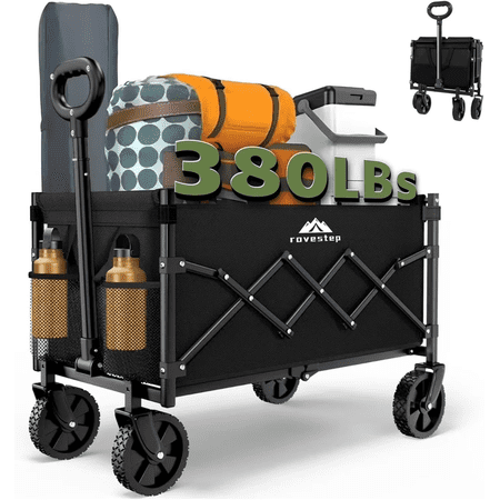 RoveStep Collapsible Wagon, 65L Capacity, 380 lb Capacity, Foldable