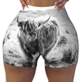 thumbnail image 2 of Picia Yak Printed Workout Shorts for Women Seamless Scrunch Butt Lifting High Waisted Yoga Gym Booty Running Moisture-wicking Short Pants-XX-Large, 2 of 9