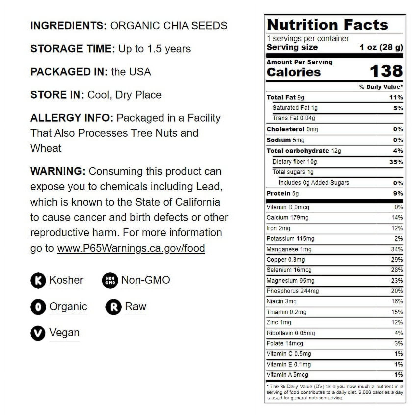 Organic Chia Seeds Flour, 10 Pounds — Non-GMO, Kosher, Raw, Vegan — by Food to Live