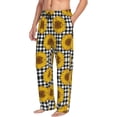 thumbnail image 2 of Uemuo Sunflowers Pattern Men's Wide Leg Palazzo Lounge Pants with Pockets Light Weight Loose Comfy Casual Pajama Pants-, 2 of 9