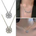 thumbnail image 1 of ZHAOCHENG piezas de collar de trébol de cuatro hojas con cadena de clavícula plegable magnética en forma de corazón, colgante de joyería, 1 of 1