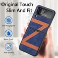 thumbnail image 7 of Case for Galaxy Z Flip 4 5G 5G, Fashion Z Stitching Design Pattern Shockproof Protection Phone Case Full Body Protection Back Case Slim Phone Cover for Galaxy Z Flip 4 5G 2022, Blue, 7 of 7