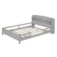thumbnail image 5 of DreamBuck Wood Full Size Platform Bed with Built-in LED Light, Storage Headboard and Guardrail for Teens Boys Girls, Easy Assembly, Antique Grey, 5 of 7