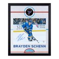 thumbnail image 1 of Brayden Schenn Autographed St Louis Blues Graphic Rink 19x23 Frame, 1 of 2