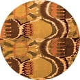 thumbnail image 1 of Ahgly Company Indoor Round Abstract Orange Modern Area Rugs, 3' Round, 1 of 4
