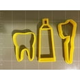 thumbnail image 2 of Tooth, Toothbrush, and Toothpaste Cookie Cutter (Set)- Fast Shipping - Sharp Edges - Exceptional Quality, 2 of 5