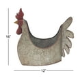 thumbnail image 4 of DecMode 12" x 16" Gray Metal Rooster Planter, 4 of 10
