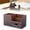 Brown, variant on PU Leather Multi-Function Storage Box, 22.5x12x10cm Desktop Organizer with Drawer for Pens Phone Business Cards Remote Control