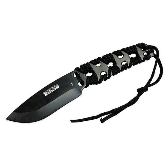 Defender 10-inch Black Full Tang Survival Knife with Sheath