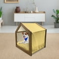 thumbnail image 3 of Yellow and White Pet House, Monochrome Ornament Pattern Abstract Dandelion Blossoms Shabby Colors, Outdoor & Indoor Portable Dog Kennel with Pillow and Cover, 5 Sizes, Marigold White, by Ambesonne, 3 of 5