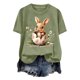 thumbnail image 4 of Tops de Cuello Alto para las Mujeres Amante Impreso Camiseta Cuello Redondo Manga Corta, Poliéster Spandex, 4 of 7