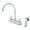 Chrome, variant on Kingston KB3758PXBS Restoration Two-Handle 4-Hole 8" Centerset Kitchen Faucet with Brass Sprayer in Brushed Nickel