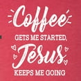 thumbnail image 5 of Wild Bobby Coffee Gets Me Started Jesus Keeps Me Going Inspirational/Christian Men Premium Tri Blend Tee, Vintage Red, Small, 5 of 5