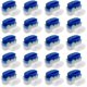 thumbnail image 1 of Conectores de cable impermeables con gel, 20 piezas, plástico resistente, color blanco y azul, 23x24x17 mm, ideal para conexiones seguras en exteriores., 1 of 5