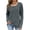 Army Green 08, variant on Summer Tops Ribbed Henley Long Sleeve Pullover Top, Scoop Neck Half Button Front Loose Knit Blouse, Thermal Stretchy Casual Tunic Tops for Women Trendy