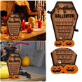 thumbnail image 3 of Calendario de Adviento de madera para Halloween, cuenta atrás para decoración de Halloween, adornos de terror, diseño de fantasma de murciélago, decoración interior para fiesta en casa, 3 of 4