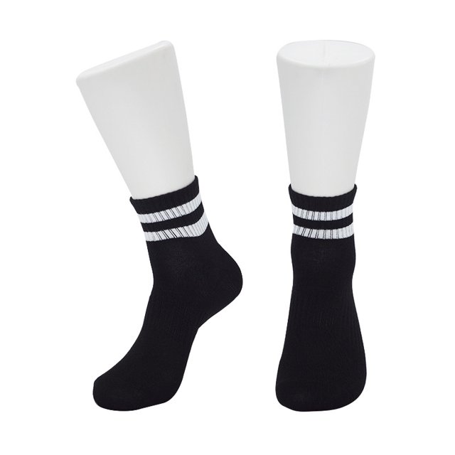 Calcetines de tubo medio, calcetines finos para hombre, a rayas, transpirables, para verano y otoño, calcetines deportivos informales, de poliéster y algodón, medias altas de negocios para mujer