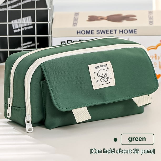 Fiudx Bolsa de Papelería Multicolor, Gran Capacidad para Bolígrafos y Herramientas, Tejido Resistente, Práctico Diseño de Cremallera, Organizador Versátil, Ideal para Oficina o Estudiantes, Tamaño 21