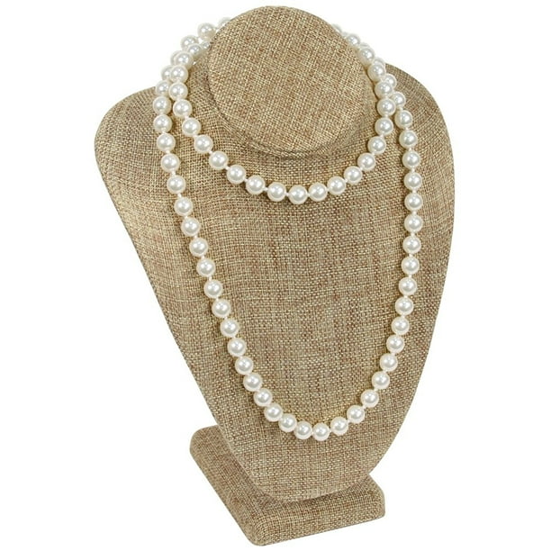 Burlap Necklace Bust Jewelry Display Stand Figure, High quality sturdy
