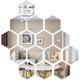 thumbnail image 1 of Calcomanías de pared hexagonales, pegatinas de pared de espejo, 15 piezas grandes de acrílico extraíbles, palo de pared kaili Sencillez, 1 of 2
