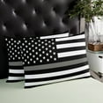 thumbnail image 4 of Thin Grey White Line Throw Pillow Covers, American Flag Star Soft Breathable Pillow Cases with Invisible Zipper for Sleeping, Standard Pillowcases for Couch Bed Sofa Chair 20x26 Inches, 4 of 6