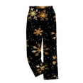 thumbnail image 4 of Gamivast Fleece Pajama Pants Women Christmas Graphic Straight Leg Flannel Pants Loungewear Elastic Waist Pull on Sweatpants with Pockets Holiday Party Joggers Christmas Clothing, 4 of 6