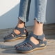 thumbnail image 5 of XIHAHA, Sandalias de cuña Vintage de verano para mujer, zapatos de costura informales con hebilla para mujer, Sandalias Retro con plataforma para mujer de talla grande, 5 of 5