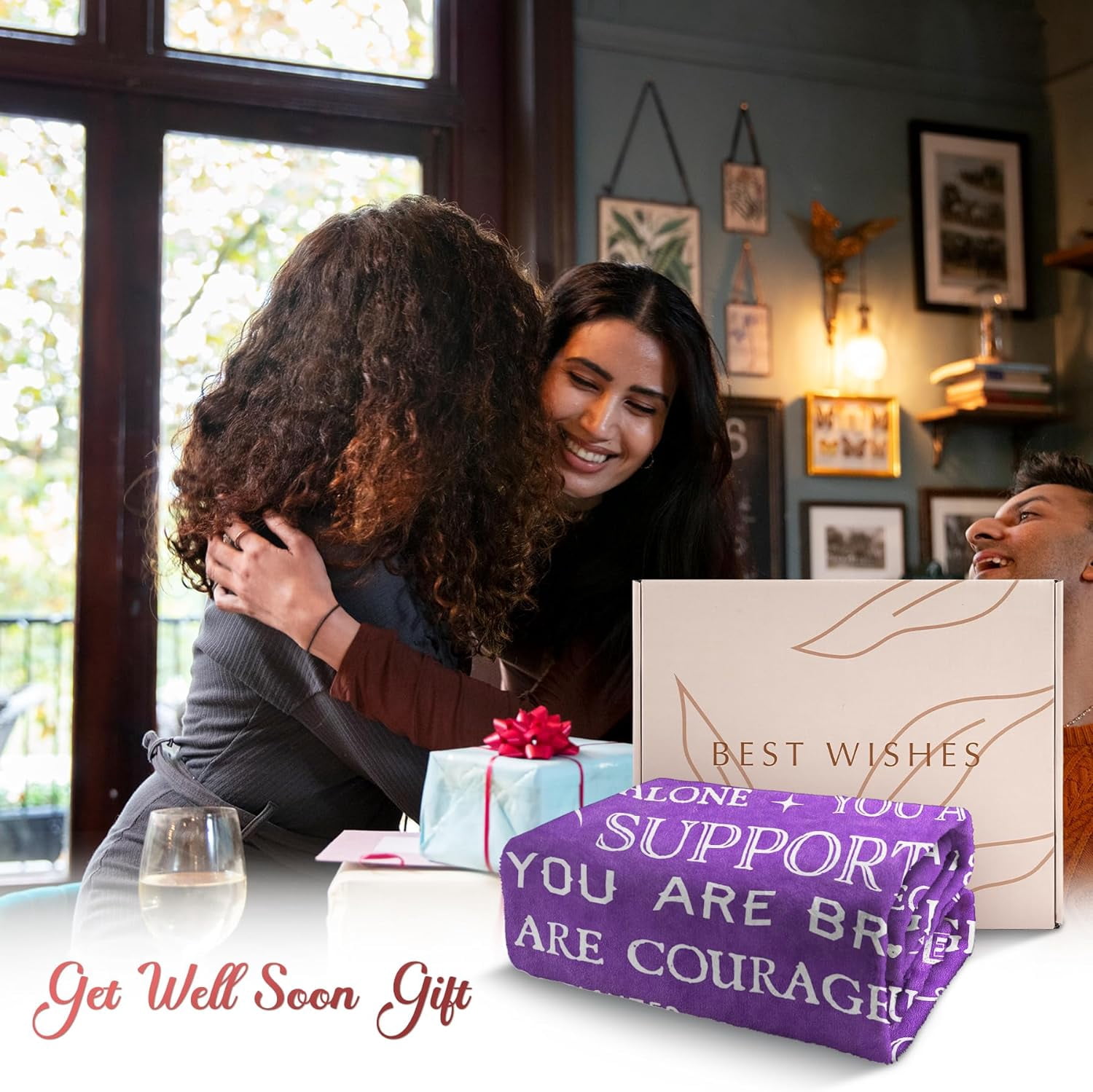 Blanket Gifts for Women or Men - Get Well Blanket, Inspirational Gifts for Her Him, Feel Better After Surgery Gifts, Thinking of You Gifts for Mom Friend Sister Daughter