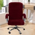 thumbnail image 4 of Shukii Velvet Office Chair Cover Stretch Computer Chair Cover Washable Chair Covers Chair Seat Cushion Protector Cover Wine Red Large, 4 of 7