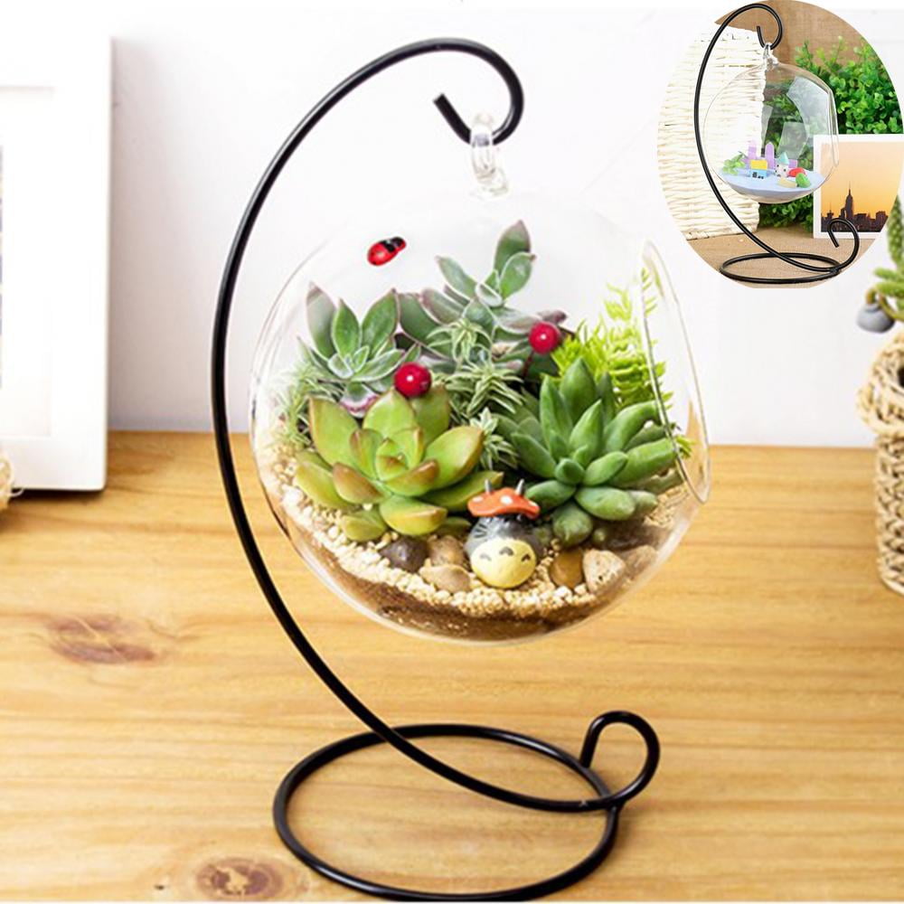 3x Glass Ball Shape Flower Plant Tabletop Vase Terrarium Container Decor 8cm 