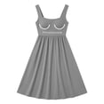 thumbnail image 7 of Tqcoqu Womens Summer Dresses with Built in Bra,2026 Square Neck Beach Dress with Pockets,Casual Flare Sun Dresses,Gray Women's S-XXXL, 7 of 7