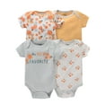 thumbnail image 4 of Get Ready to Fall in Love with Our 4pcs Soft and Breathable Newborn Infant Rompers! Perfect for Baby Boys and Girls, These Short Sleeve Round Neck Bodysuits Feature Adorable Cartoon Animal and Flowers, 4 of 5