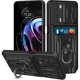 thumbnail image 1 of wonima11 Vofolen for Motorola Moto Edge 2021 Case Wallet with Slide Camera Cover Detachable Credit Card Holder Kickstand Ring Stand Rugged Shockproof Military Grade Case for Moto Edge 2021, Black, 1 of 1