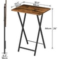 thumbnail image 2 of Portable TV Trays Set of 2, Folding TV Dinner Tables, TV Tray Tables for Small Space, Dining Trays for Eating at Couch and Bed, Easy Assembly, Space Saving, Rustic Brown and Black BF20BZP201, 2 of 8