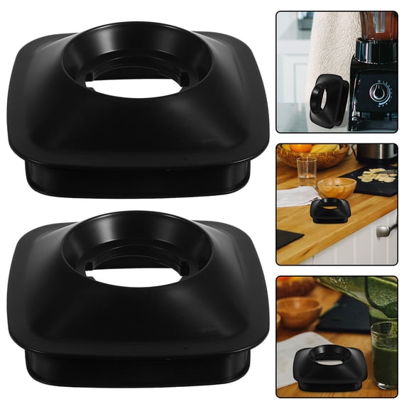 HEATSHAKING 2Pcs Easy Clean Black Blender Square Jar Lids Replacement Set for Enhanced Blending