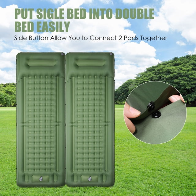 Almohadilla para dormir inflable para dormir matchón de aire de almohadilla para la almohadilla para dormir de 4 pulgadas con bomba incorporada para acampar la carpa de viaje de
