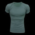 thumbnail image 6 of ShomPort Mens Short Sleeve Tight Tops Solid Color Round Neck Shirts Gym Athletic T Shirt, 6 of 7