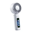 thumbnail image 2 of Ventilador de mano, ventilador personal con pantalla digital, recargable por USB, mini de mano, de refrigeración para pesca, actividades al libre Blanco, 2 of 8