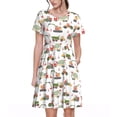 thumbnail image 1 of Fotbe Excavator Vestido Largo de Moda para Mujer, Vestido Tipo Camiseta con Manga Corta y Estilo Casual a Rayas y Bloques de Color, 1 of 6
