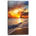 thumbnail image 2 of Yellow Sunset Through Dark Clouds - Large Seashore Canvas Print, 2 of 3
