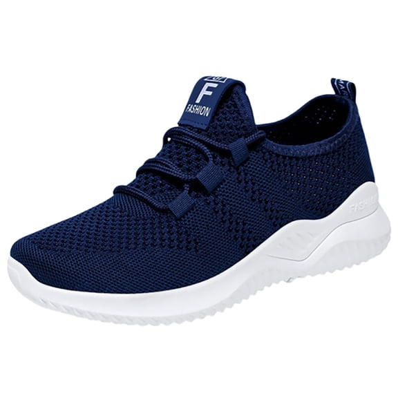 AUDeals Womens Slip On Shoes Ultra Lightweight Breathable Walking Shoes Non Slip Athletic Running Fashion Workout Gym Sneakers (Dark Blue, 8)