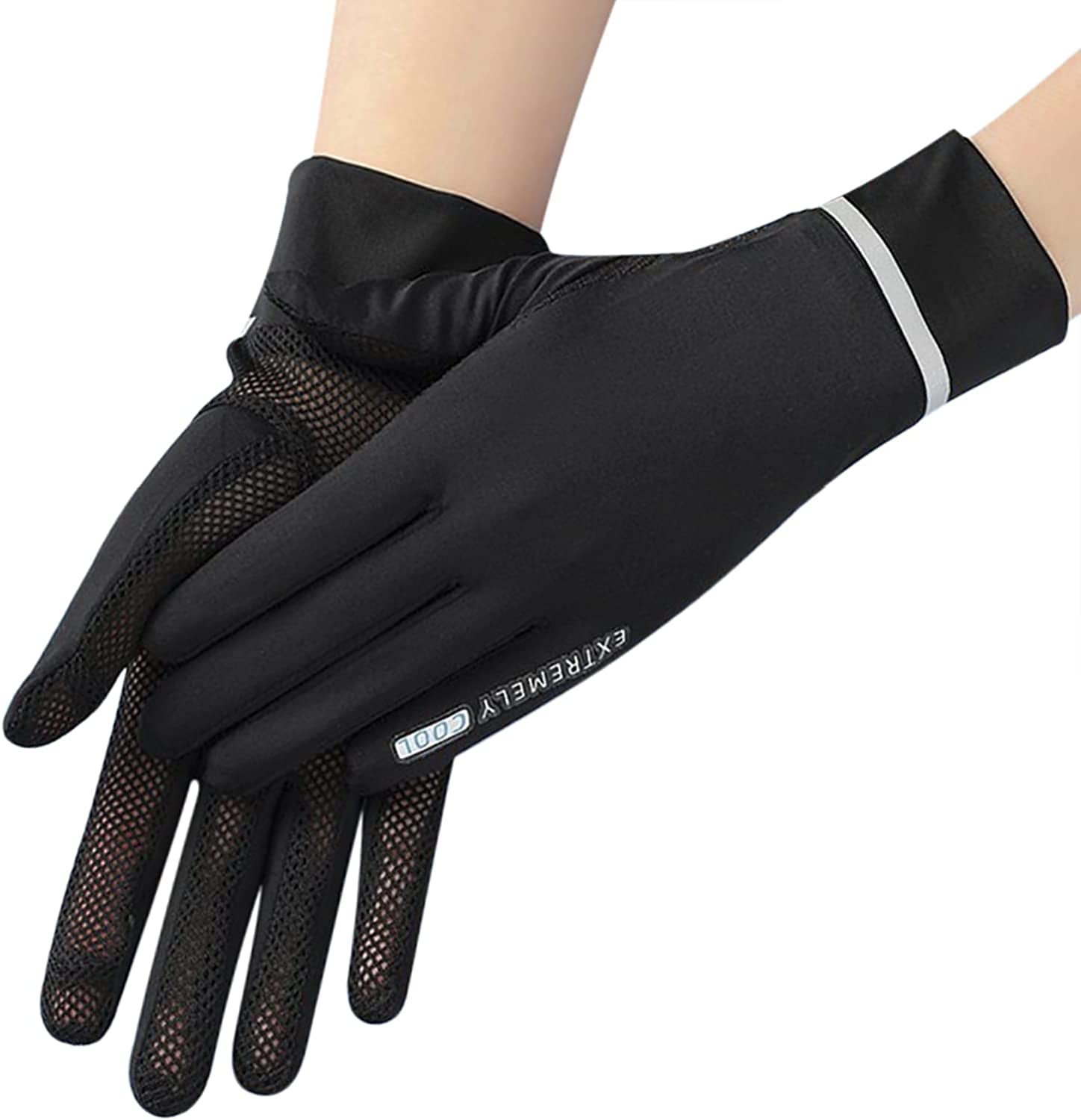 Women Summer UPF 50+ UV Sun Protection Gloves 2 Fingers Flip Mesh Cooling  Breathable Touchscreen Anti Slip Mittens Full Finger Quick Dry Hand Gloves  for Driving Riding Cycling Lady Girls Mitt 