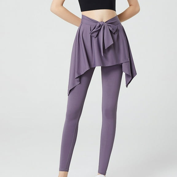 AGWOLF Womens Wrap Yoga Pant Skinny High Waist Tennis Skirt Pants Stretch Running Leggings with Pockets