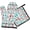 Black-1, variant on Winter Xmas Themed Oven Mitt And Pot Holder Set For Kitchen Holiday Decoration