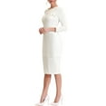 thumbnail image 4 of Allegra K Button Front Dress Women's Tweed Contrast Color Elegant Dresses, 4 of 6